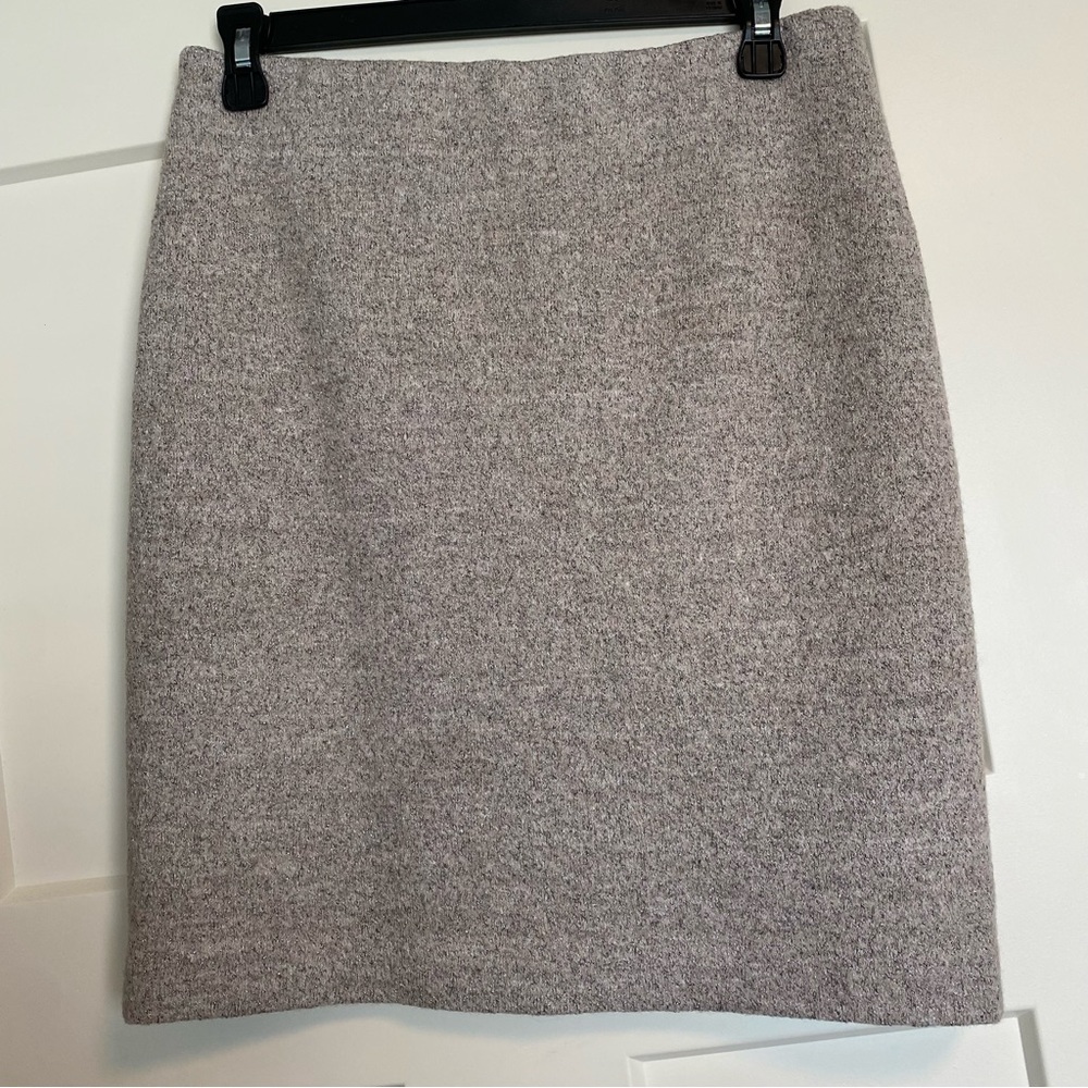 💙 Ann Taylor Blush & Gray Metallic Wool Blend Pencil Skirt 4P